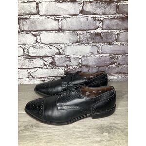 Allen Edmonds Sanford Black Leather Cap Toe Oxfords Dress Shoes Men Sz 10.5C USA